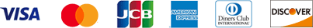 VISA MasterCard JCB AmericanExpress DinersClub DISCOVER